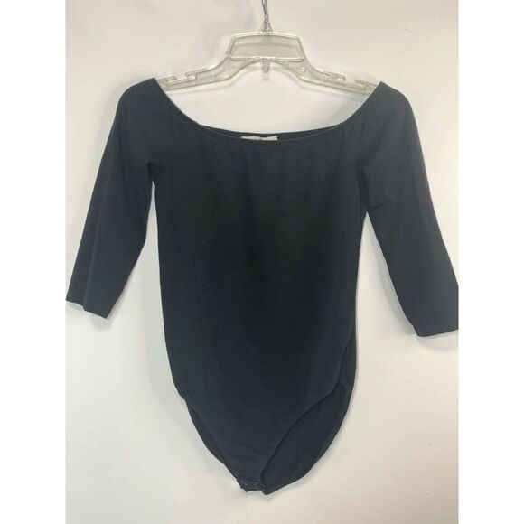 Express One Eleven Black Half Sleeve Crew Neck Bodysuit Size Small - Picture 1 of 7